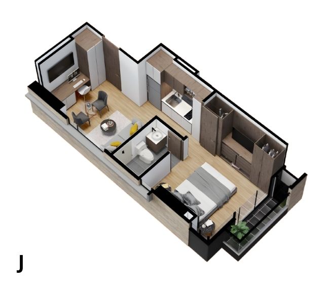 Apartamento de 1 Habitación.